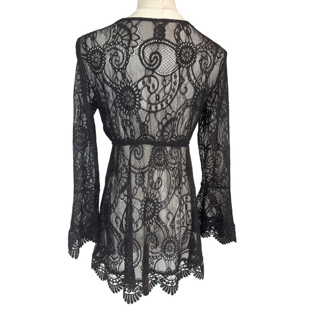 NEW Boho Gypsy Small Beach Goddess Swim Cover Up Black